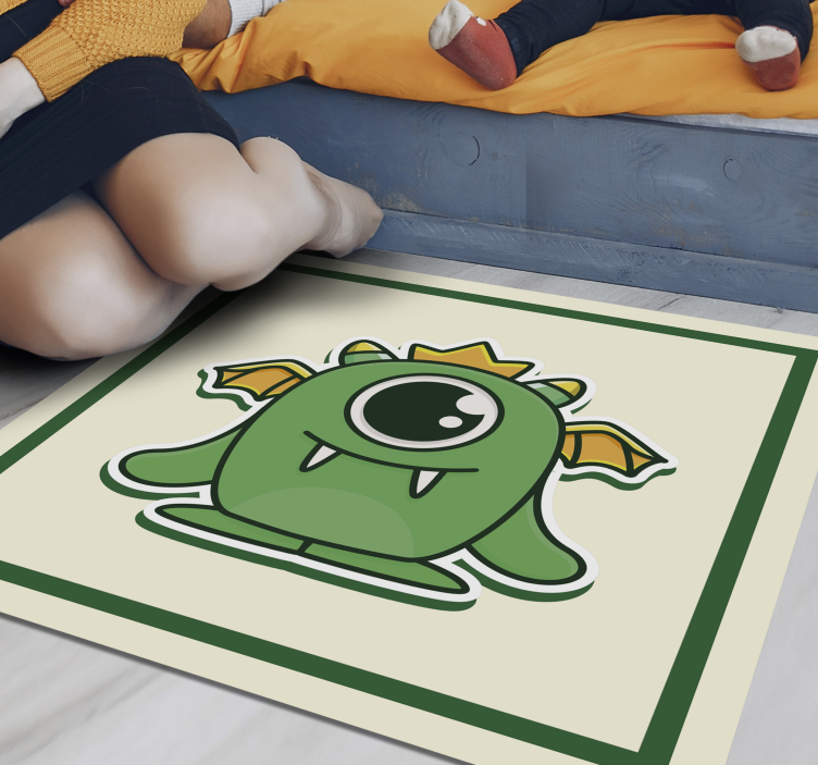 Groen babymonster vinyl tapijt voor meer kinderen - TenStickers