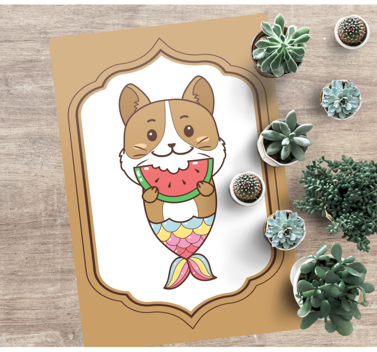 Schattig zeemeerminkarakter dieren vinyl tapijt - TenStickers