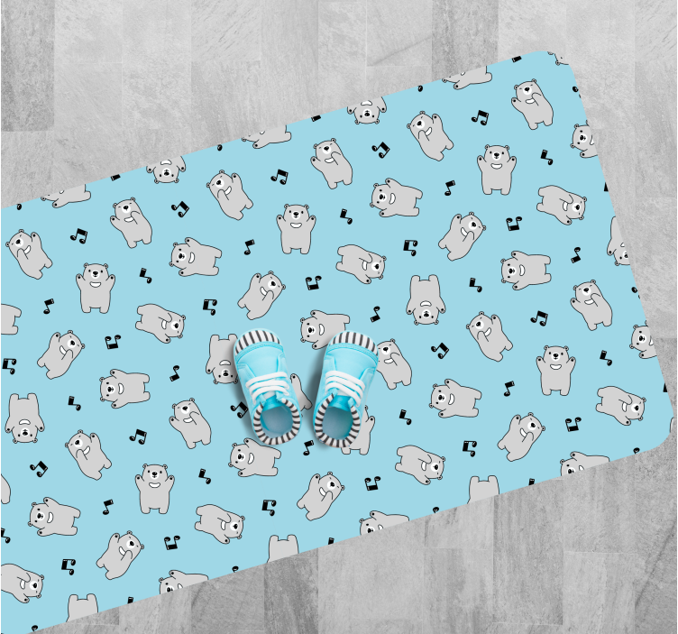 Schattige berenkarakters vinyl tapijt baby - TenStickers