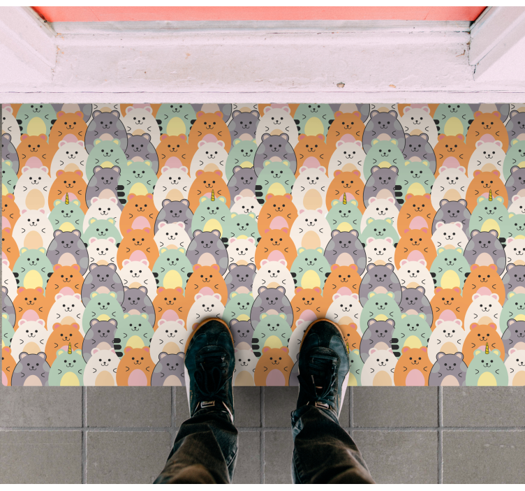 Schattige dierenuitdrukkingen vinyl tapijt ontvangst hal - TenStickers