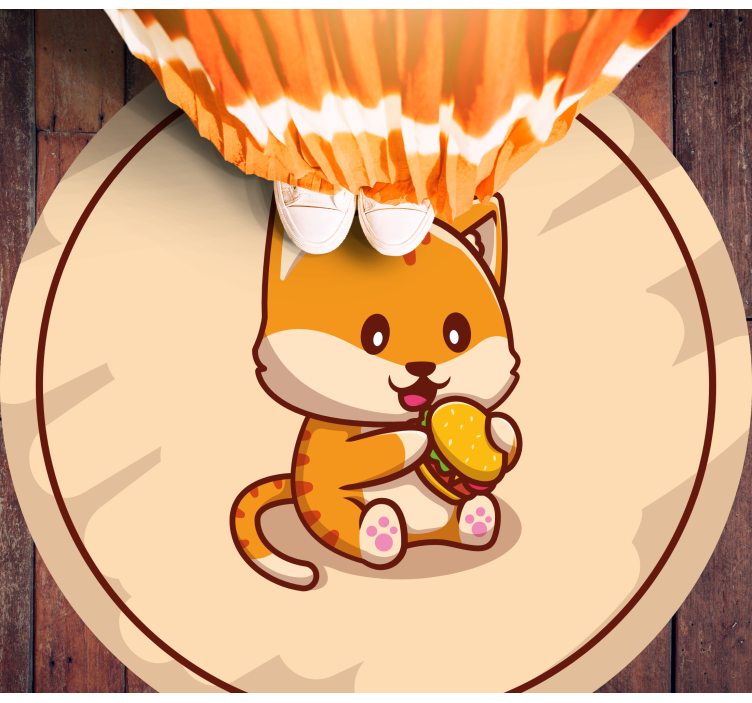 Babykat met sandwich vinyl tapijt kind - TenStickers