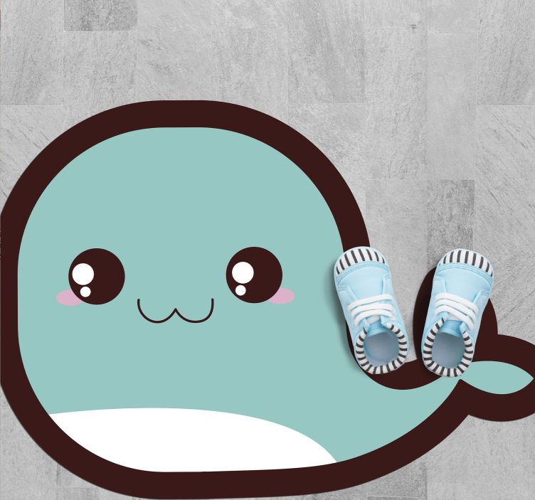 Schattige walvisillustratie vinyl tapijt baby - TenStickers