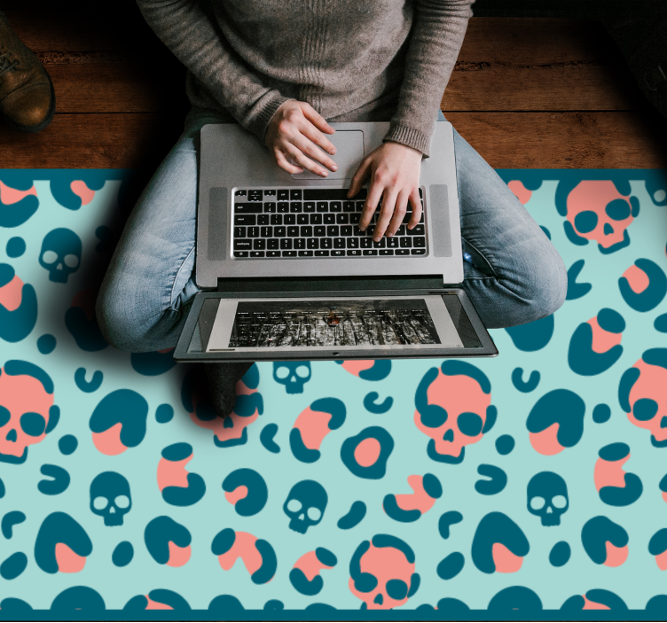 Schedelpatroonspel vinyl tapijt dierenprint - TenStickers