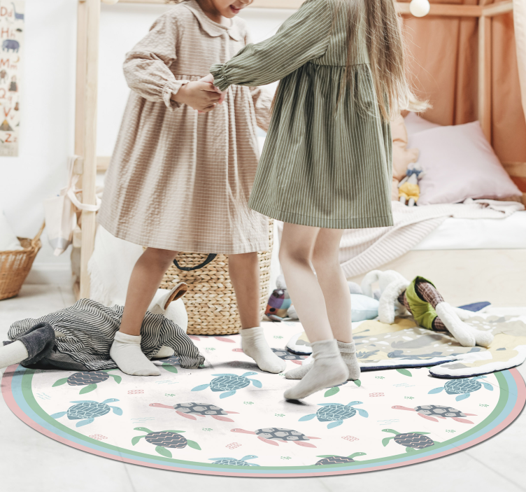 Schildpad speelcirkel vinyl tapijt voor meer kinderen - TenStickers