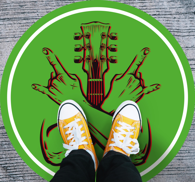 Schommelend gebaar kunstwerk vinyl vloerkleed rond - TenStickers