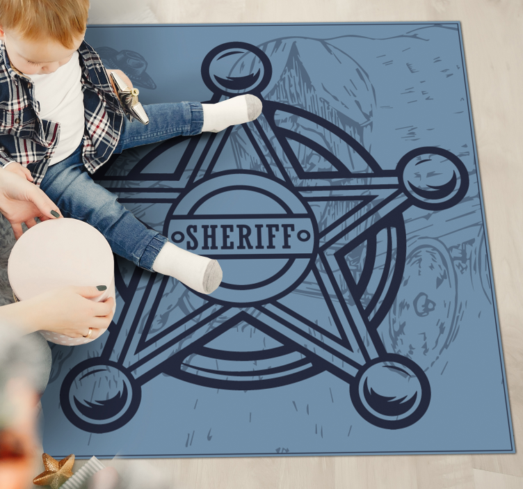 Sheriff-embleem vinyl tapijt spel - TenStickers