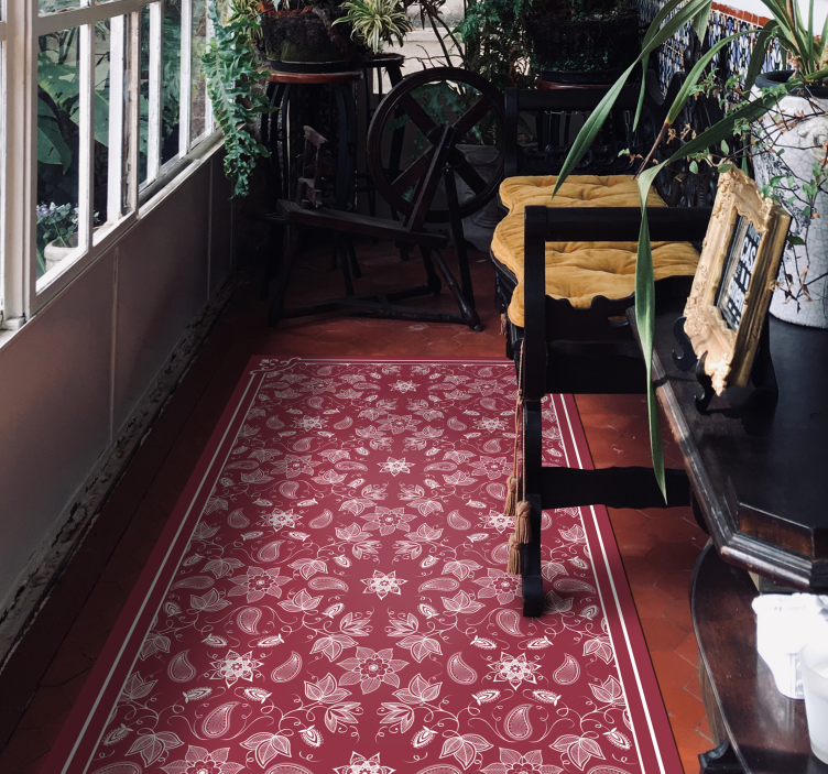 Sierlijk bloementapijt vinyl tapijt mozaïek - TenStickers