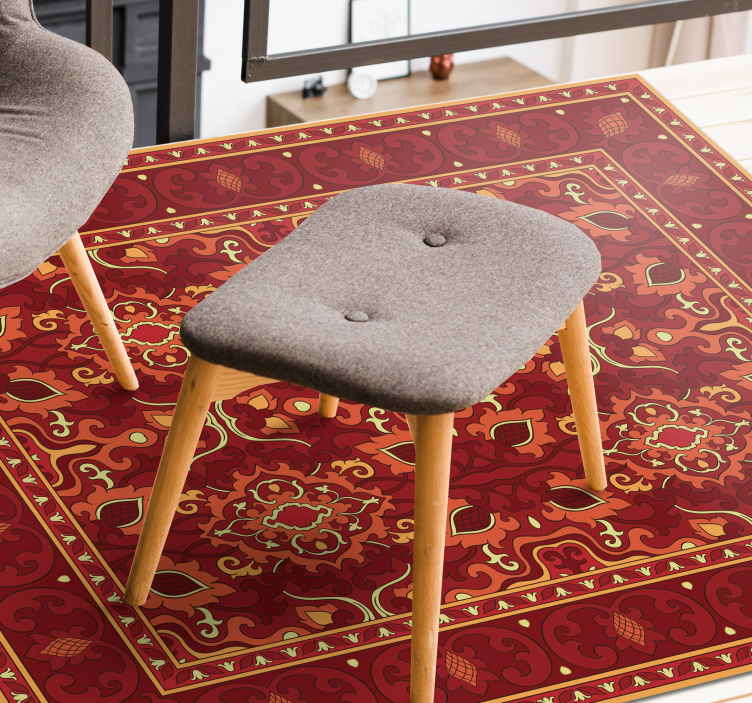 Sierlijk medaillon vinyl tapijt mandala - TenStickers