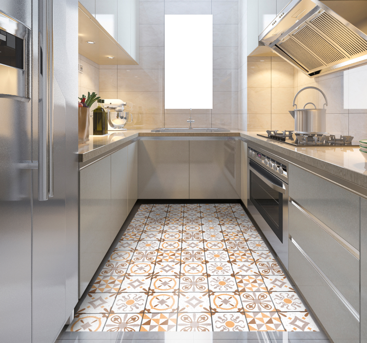 Vinyl vloerkleed tegels patroon sierlijk - TenStickers