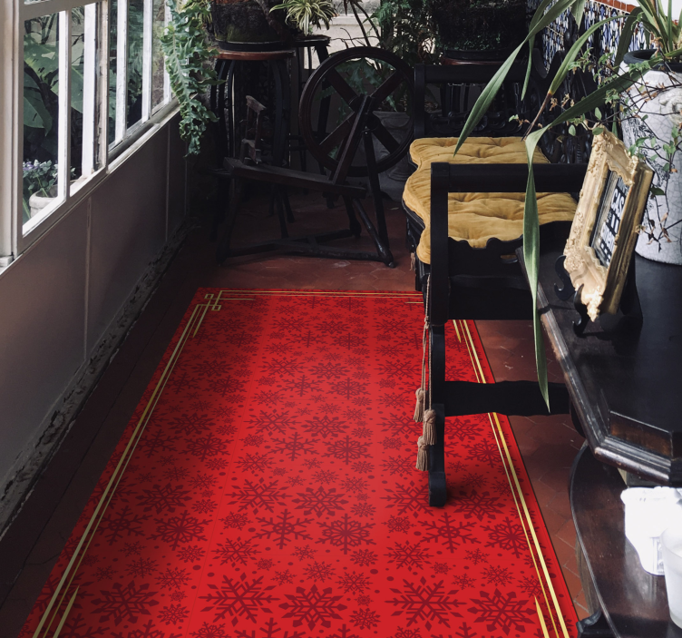 Sierlijk sneeuwvlokpatroon vinyl tapijt zinnen en teksten - TenStickers