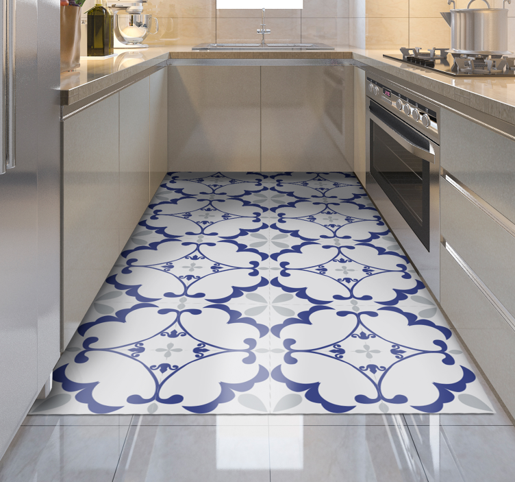 Sierlijk symmetrisch patroon vinyl tapijt tegels - TenStickers