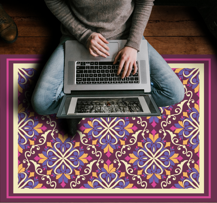 Sierlijk tegelpatroon vinyl tapijt geometrisch - TenStickers