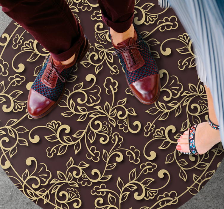 Sierlijk wervelpatroon vinyl tapijt antiek - TenStickers