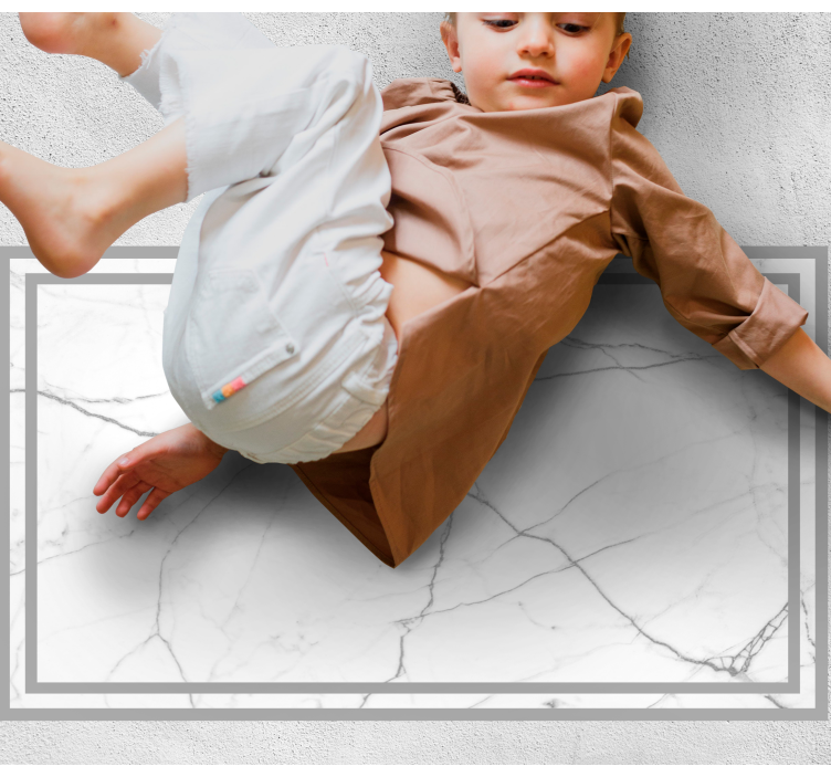 Sierlijke witte strepen marmeren vinyl tapijt - TenStickers