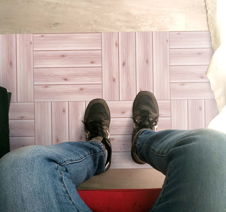 Simulatie van houten planken vinyl tapijt met houtstructuur - TenStickers