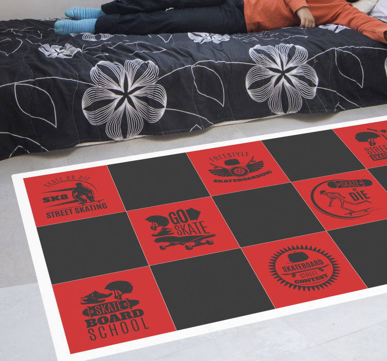 Skateboard thema vinyl tapijt spel - TenStickers