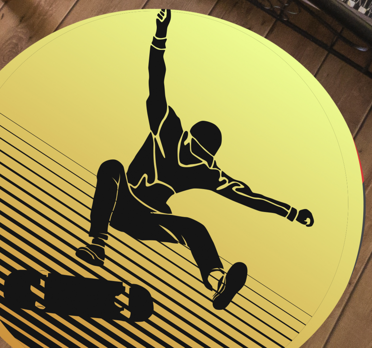 Skateboarden silhouet vinyl tapijt tiener - TenStickers