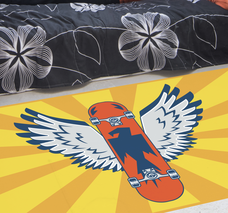 Skateboardvleugels decor vinyl tapijt voor meer kinderen - TenStickers