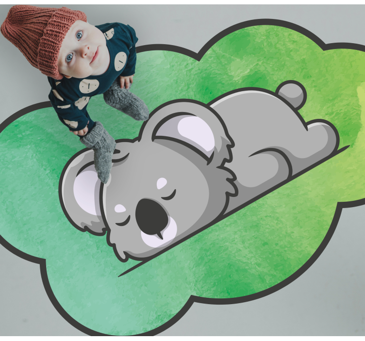 Slapende koala vinyl tapijt baby - TenStickers