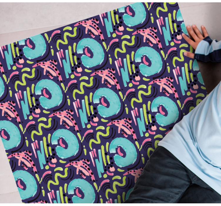 Speels kleurrijk patroon vinyl tapijt voor meer kinderen - TenStickers