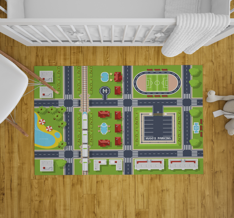 Speels stadsbeeld vinyl tapijt snelweg - TenStickers