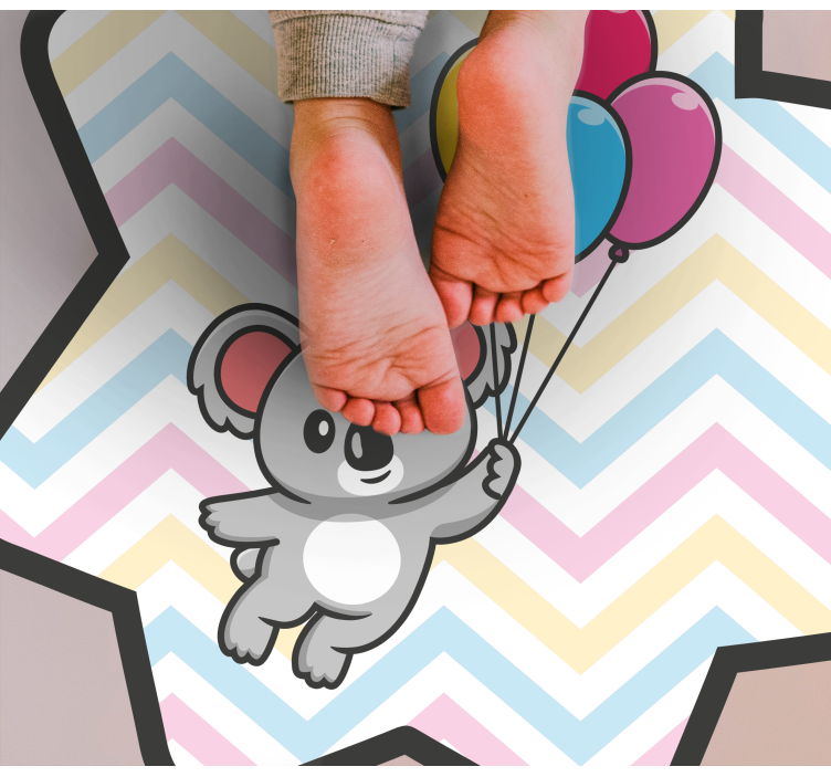 Speelse koala ballon vinyl tapijt kind - TenStickers