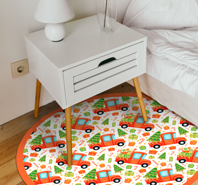 Speelse transportcirkel vinyl tapijt voor meer kinderen - TenStickers