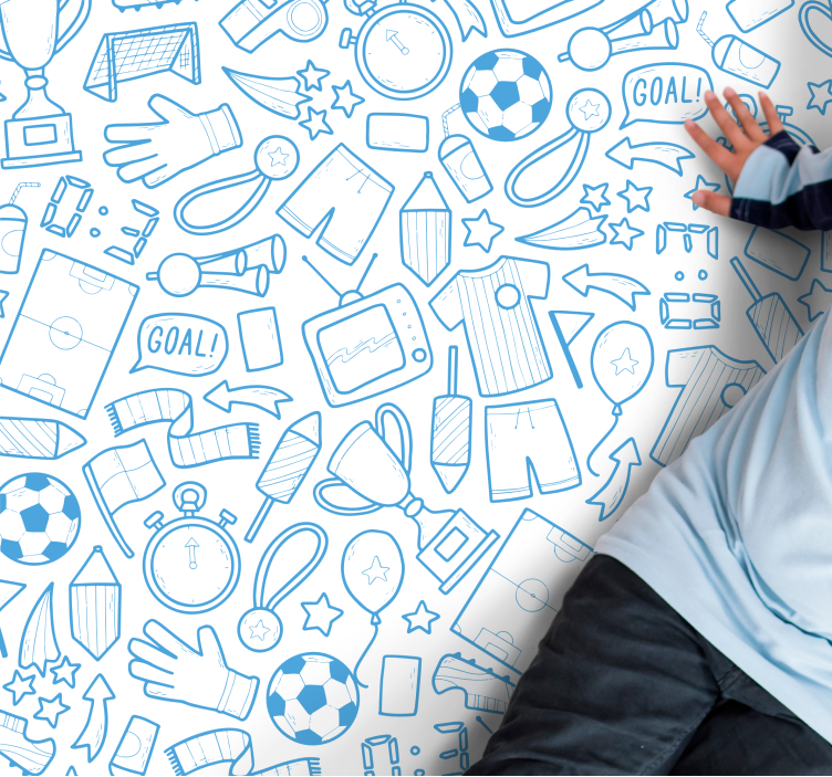 Sportieve elementen vinyl tapijt spel - TenStickers