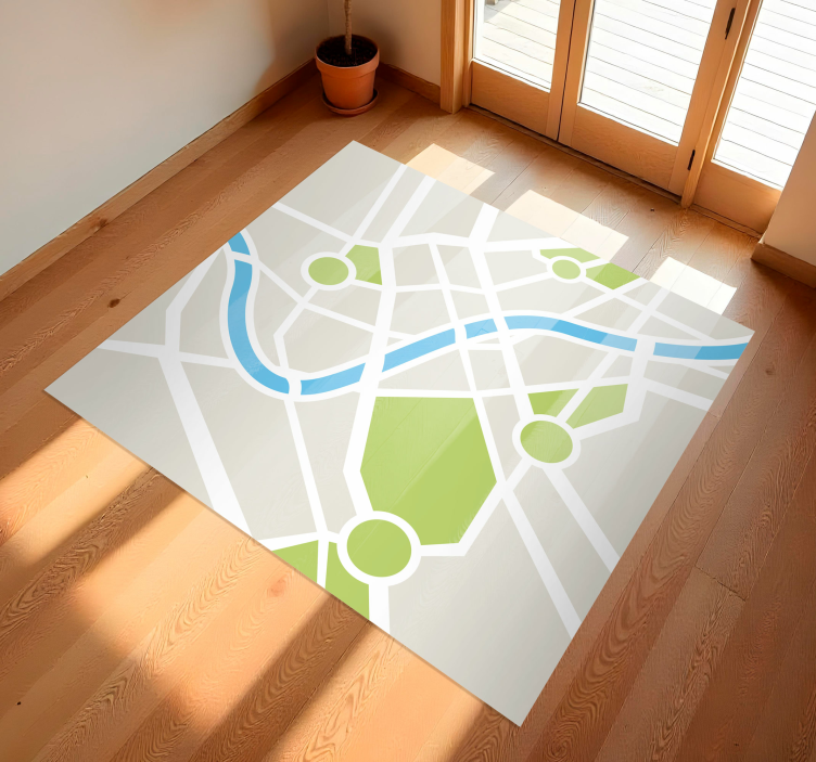 Stadsplattegrond speeltuin vinyl tapijt kind - TenStickers