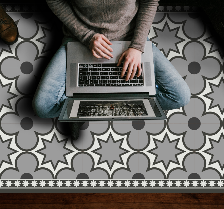 Sterpatroon stijl vinyl tapijt tegels - TenStickers