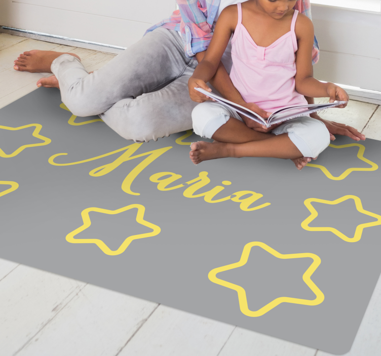 Stergele naam vinyl tapijt voor meer kinderen - TenStickers