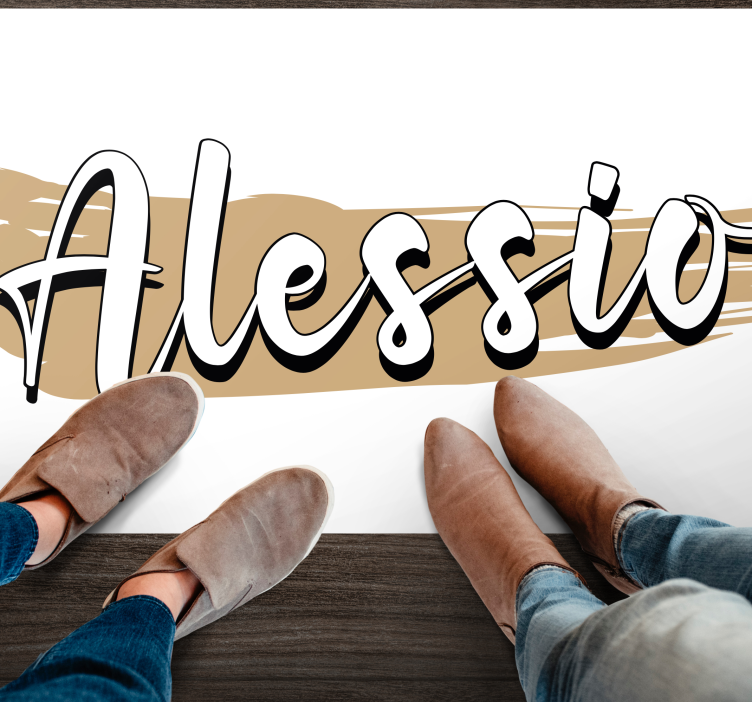 Stijlvol abstract ontwerp vinyl tapijt met naam - TenStickers