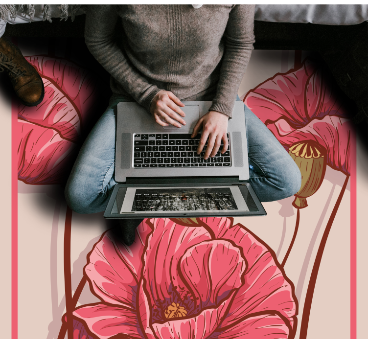 Stijlvol bloemenontwerp vinyl tapijt bloemen en planten - TenStickers