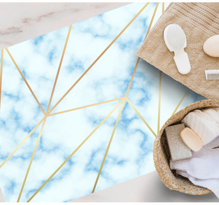 Stijlvol geometrisch motief marmeren vinyl tapijt - TenStickers