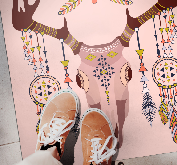 Stijlvol geweimotief etnisch vinyl tapijt - TenStickers