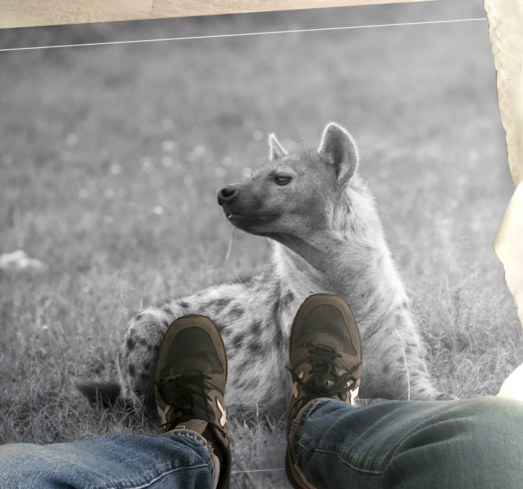 Stijlvol hyenaportret dieren vinyl tapijt - TenStickers