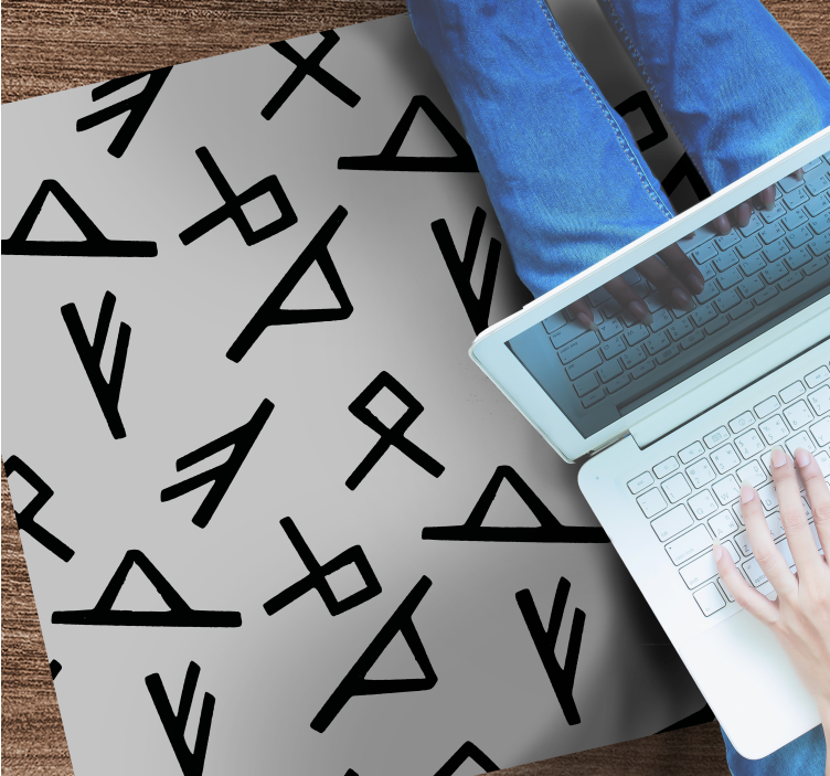 Stijlvolle zwarte vormen vinyl tapijt geometrisch - TenStickers