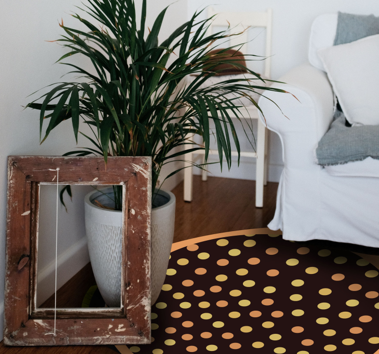 Stippencirkel vinyl tapijt met strepen - TenStickers