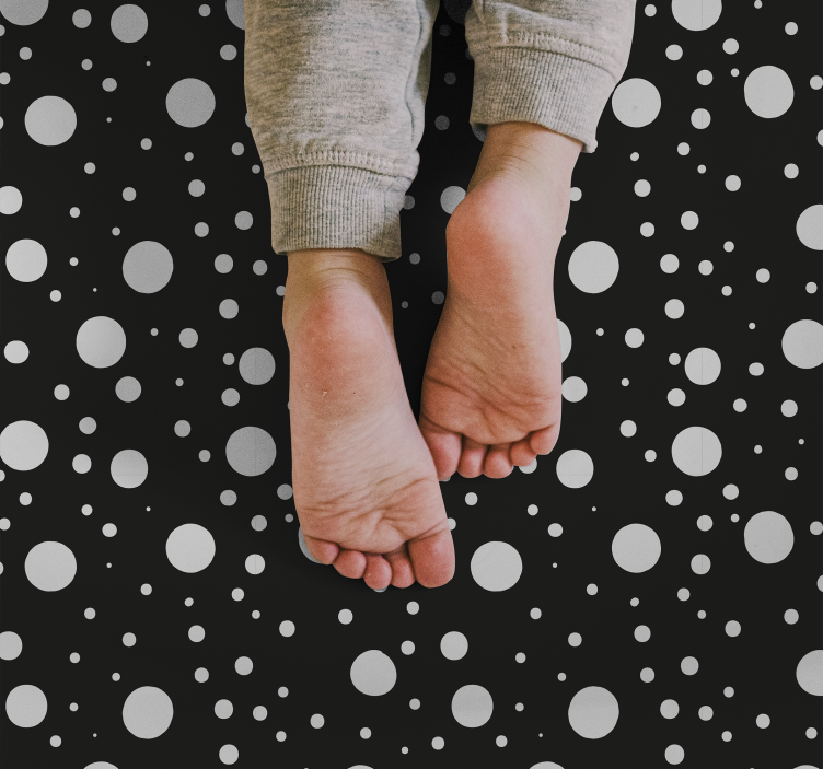 Grijze en zwarte stippen vinyl tapijt baby - TenStickers