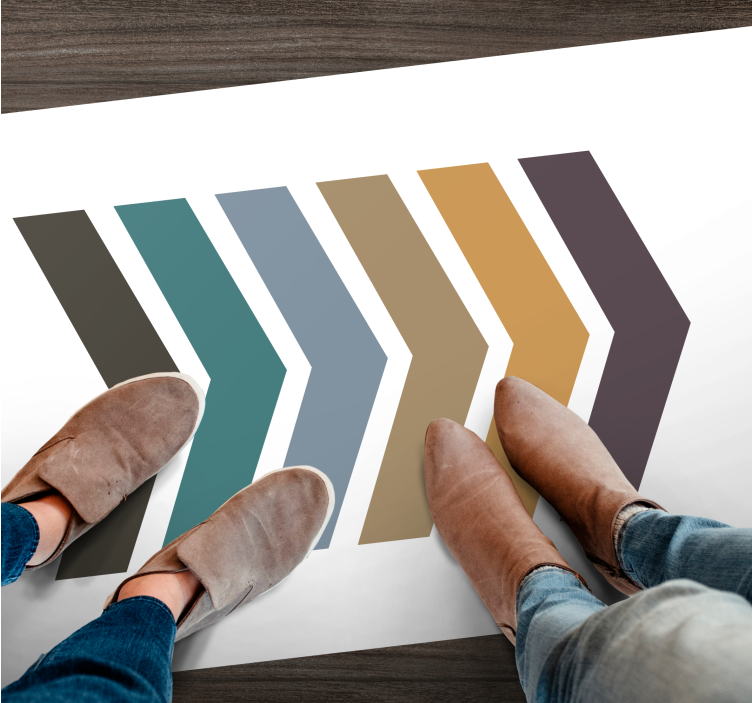 Strepen met chevronpatroon vinyl tapijt minimalistisch - TenStickers