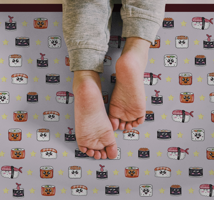 Sushi cartoon patroon vinyl tapijt kind - TenStickers