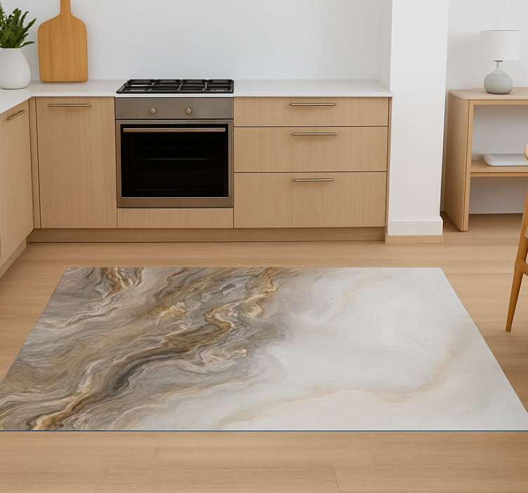 Taupe onyx-effect marmeren vinyl tapijt - TenStickers
