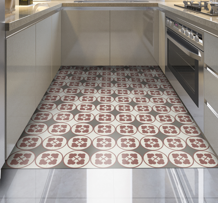 Tegels met cirkelvormig patroon marmeren vinyl tapijt - TenStickers