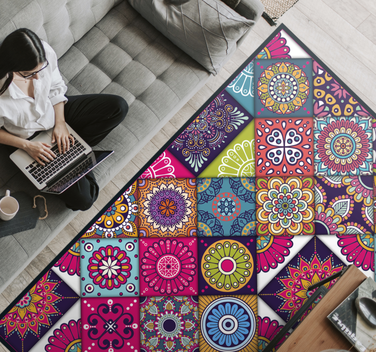 Prachtige vinyl composiet vloerkleed - TenStickers