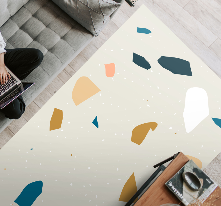 Terrazzo splash vinyl tapijt geometrisch - TenStickers