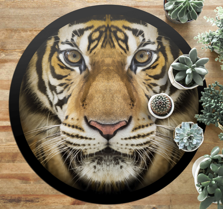 Tijger close-up dieren vinyl tapijt - TenStickers