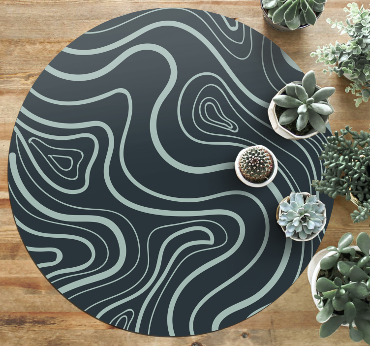 Topografische contouren vinyl tapijt met textuur - TenStickers