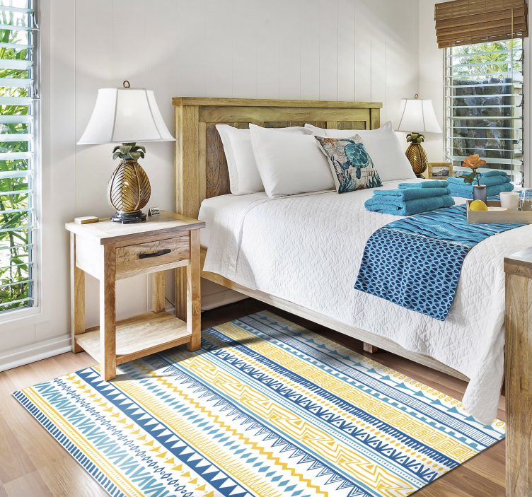 Tribale streeppatronen vinyl tapijt met strepen - TenStickers