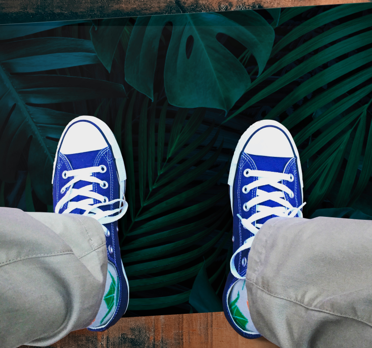 Tropisch bladeren vinyl tapijt bloemen en planten - TenStickers