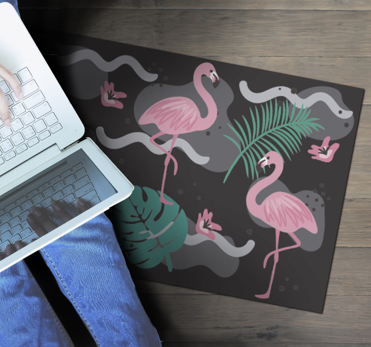Tropisch flamingopatroon dieren vinyl tapijt - TenStickers
